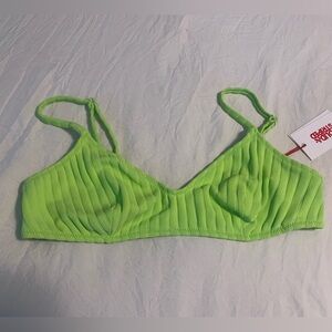 Solid and striped bikini top